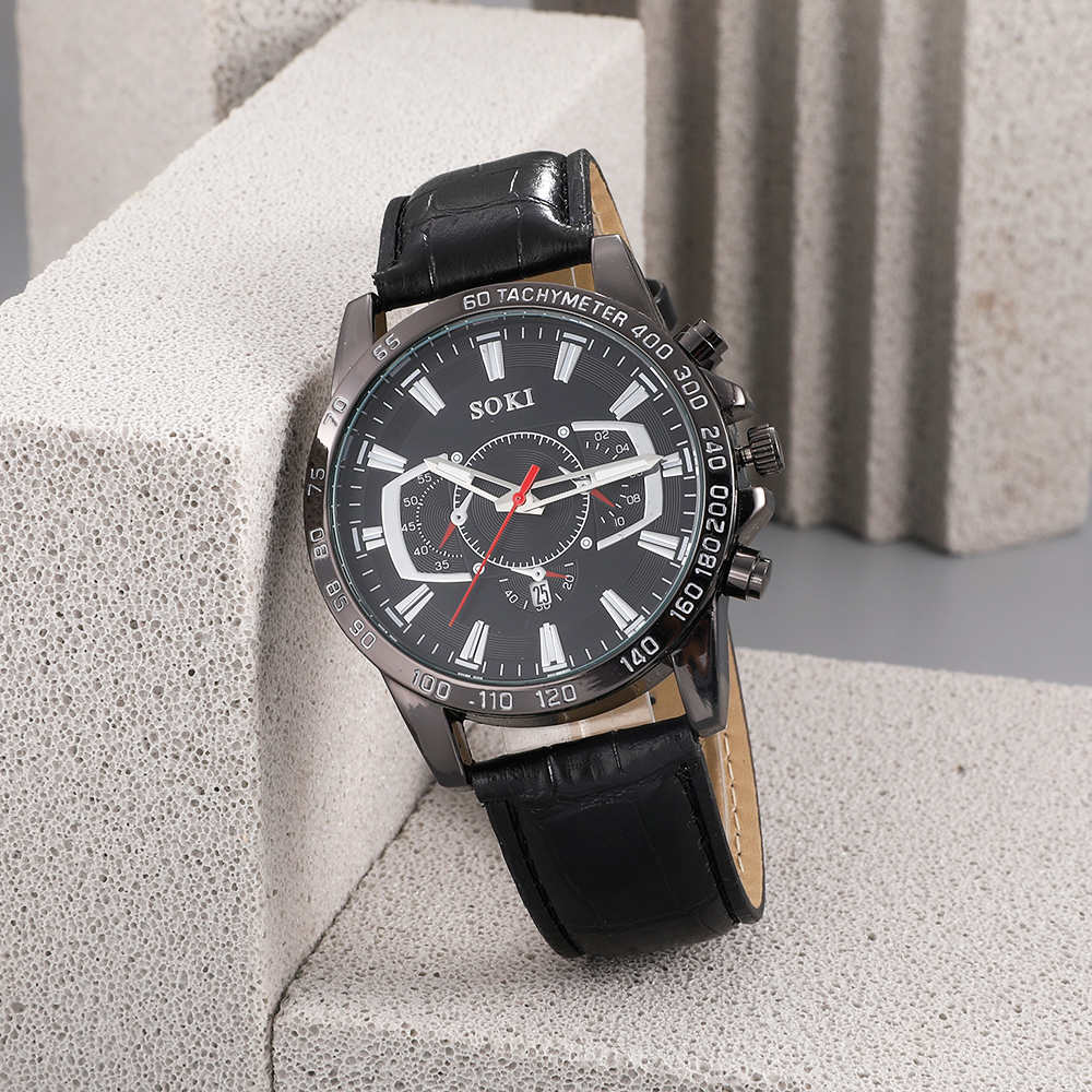 Fashion Solid Color Buckle Quartz Menu0027s Watches