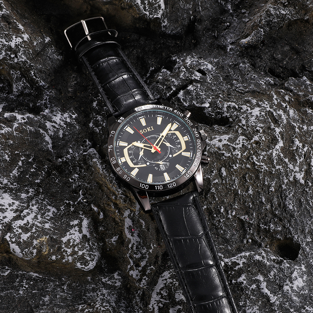 Fashion Solid Color Buckle Quartz Menu0027s Watches
