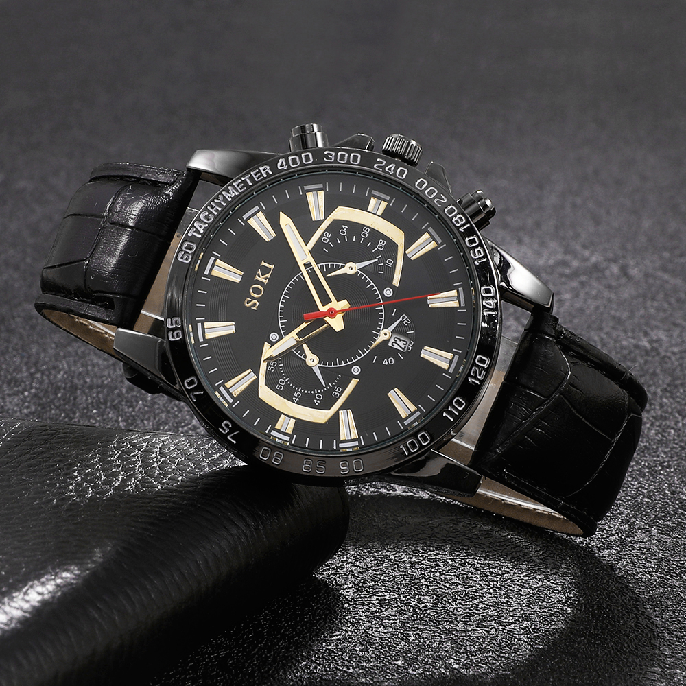 Fashion Solid Color Buckle Quartz Menu0027s Watches
