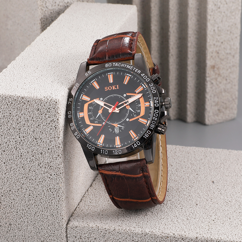 Fashion Solid Color Buckle Quartz Menu0027s Watches