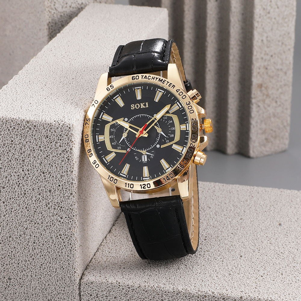 Fashion Solid Color Buckle Quartz Menu0027s Watches