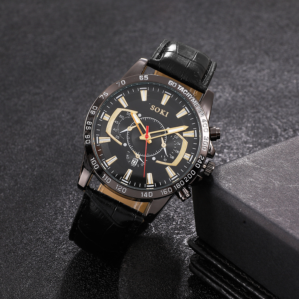 Fashion Solid Color Buckle Quartz Menu0027s Watches