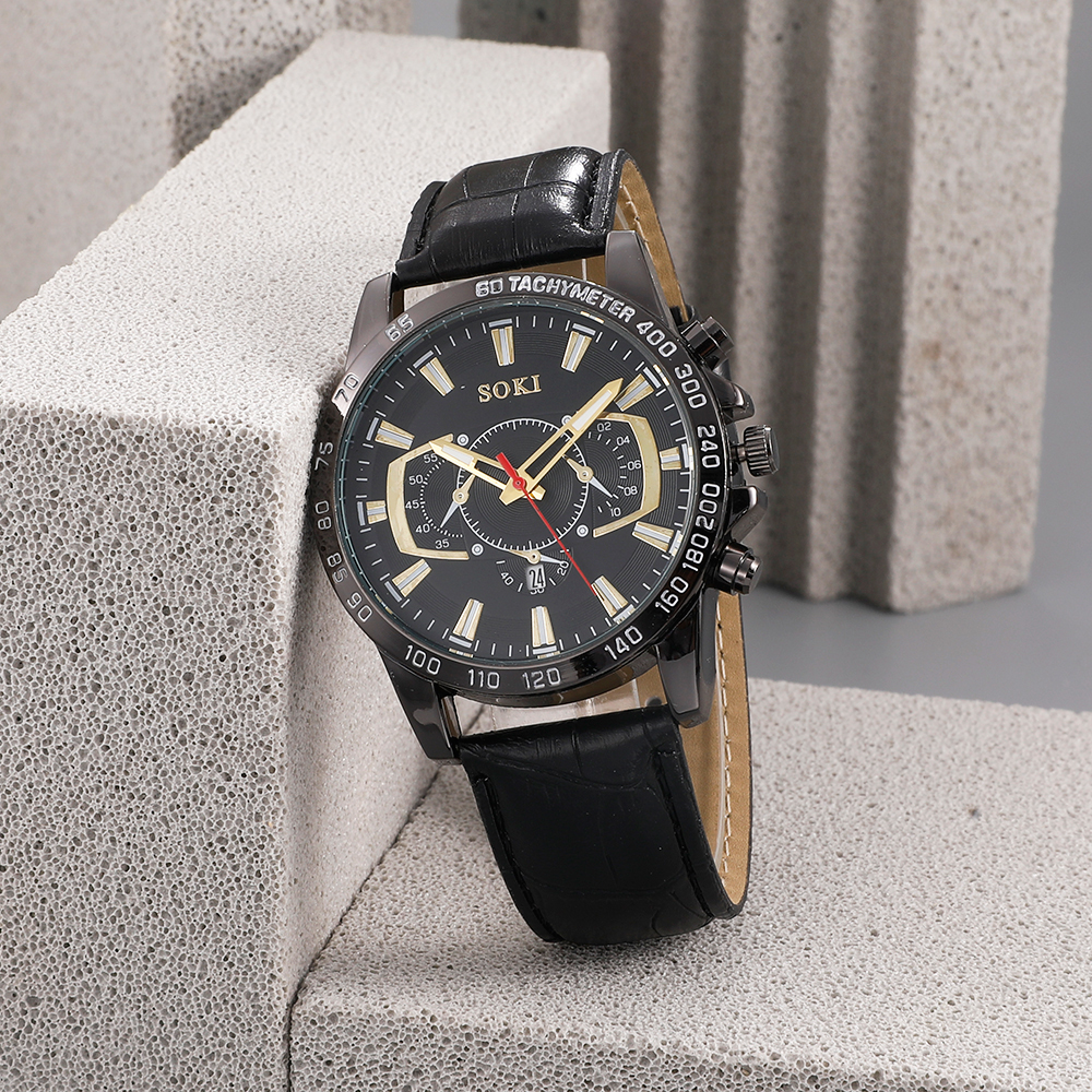 Fashion Solid Color Buckle Quartz Menu0027s Watches
