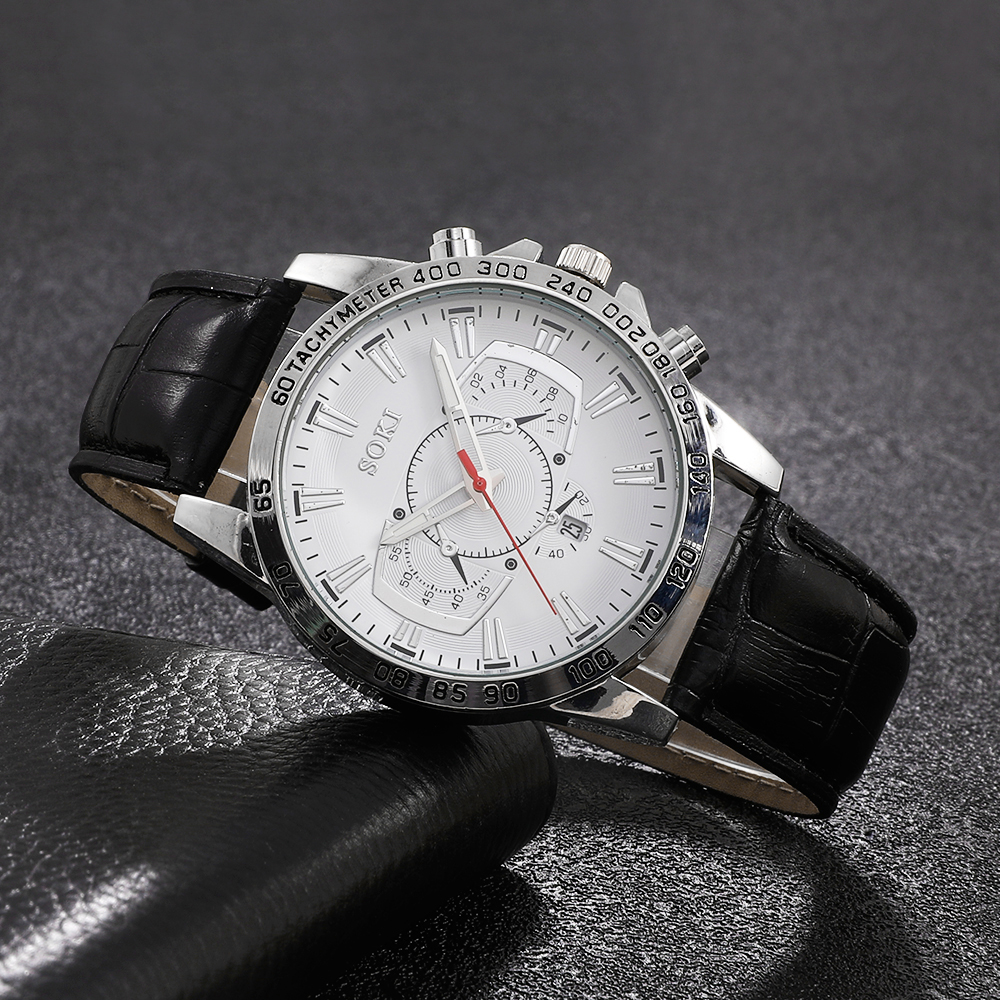 Fashion Solid Color Buckle Quartz Menu0027s Watches