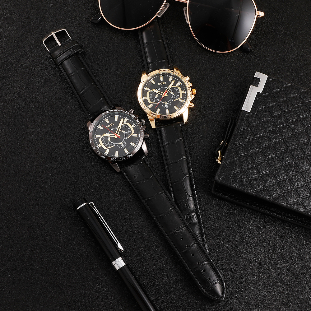 Fashion Solid Color Buckle Quartz Menu0027s Watches