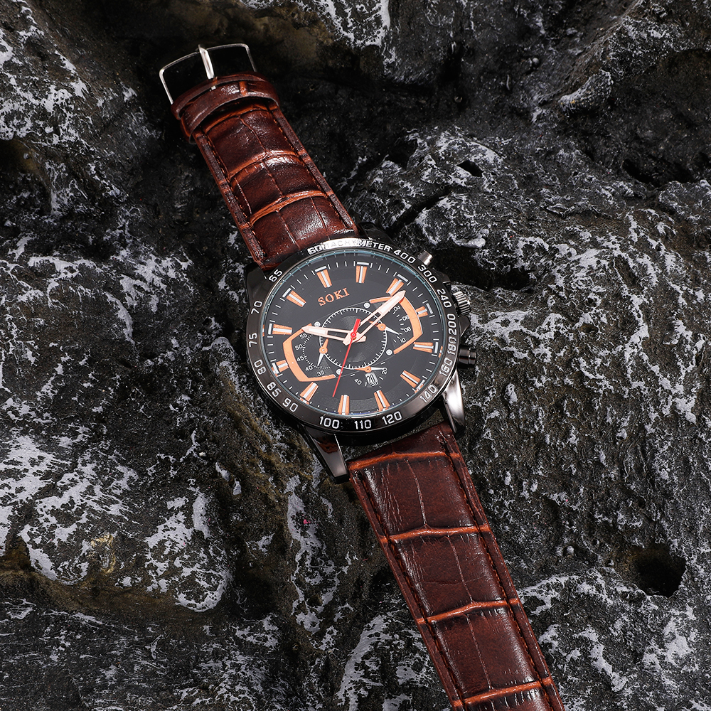 Fashion Solid Color Buckle Quartz Menu0027s Watches