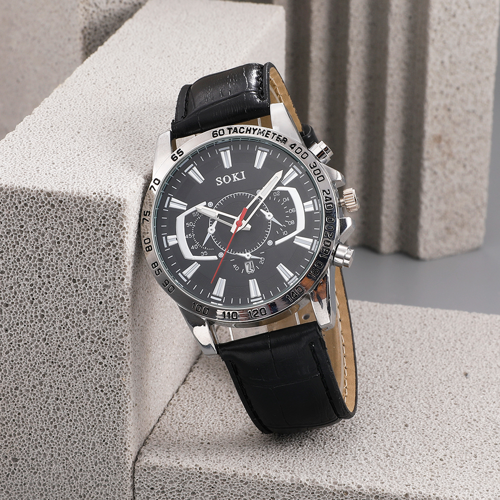 Fashion Solid Color Buckle Quartz Menu0027s Watches