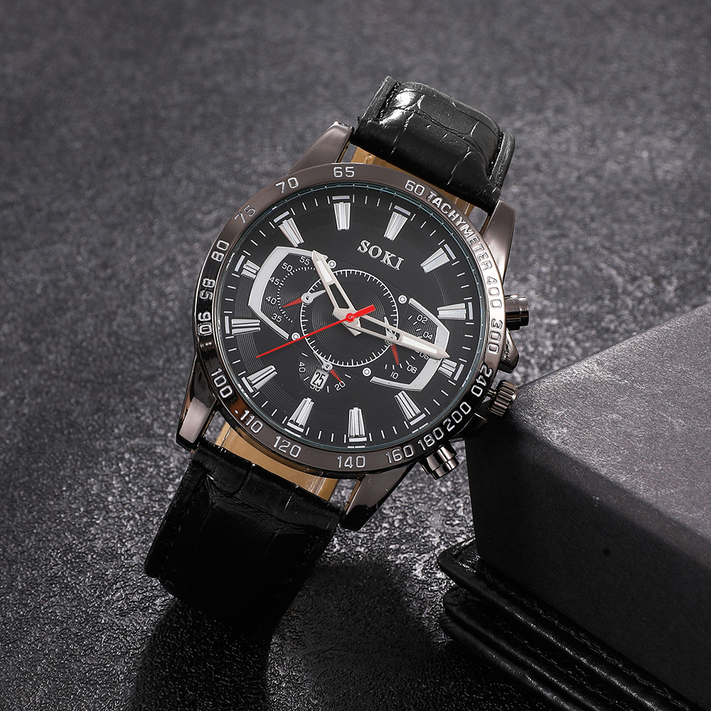 Fashion Solid Color Buckle Quartz Menu0027s Watches