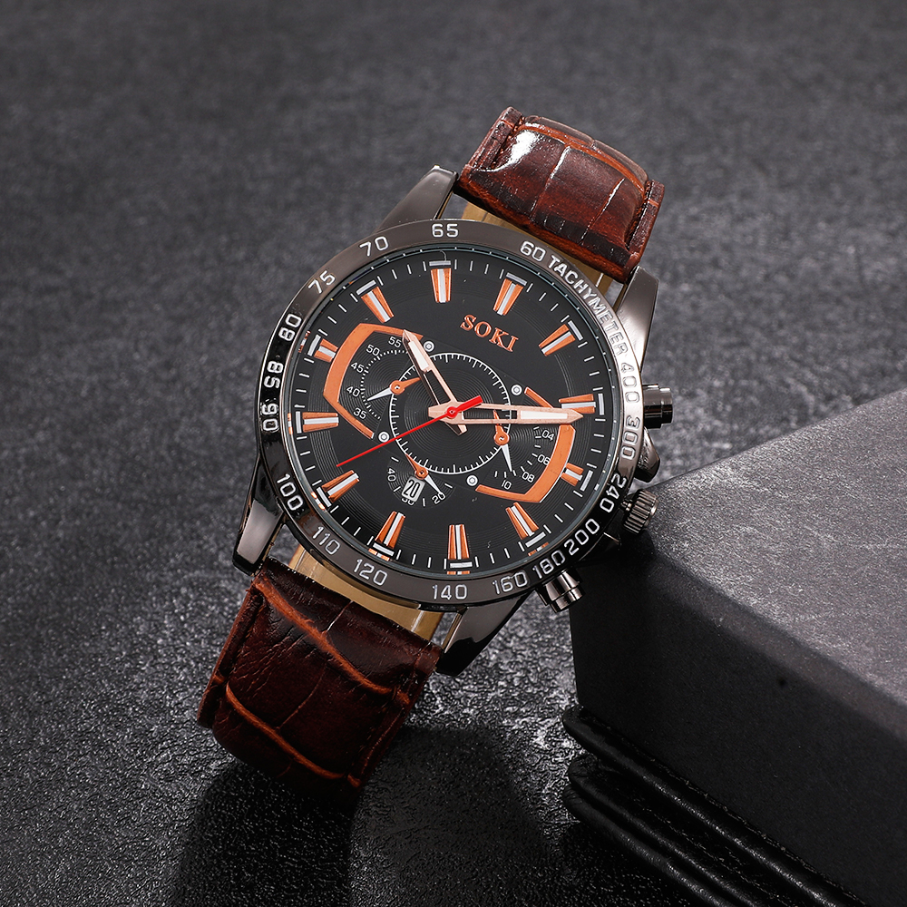 Fashion Solid Color Buckle Quartz Menu0027s Watches