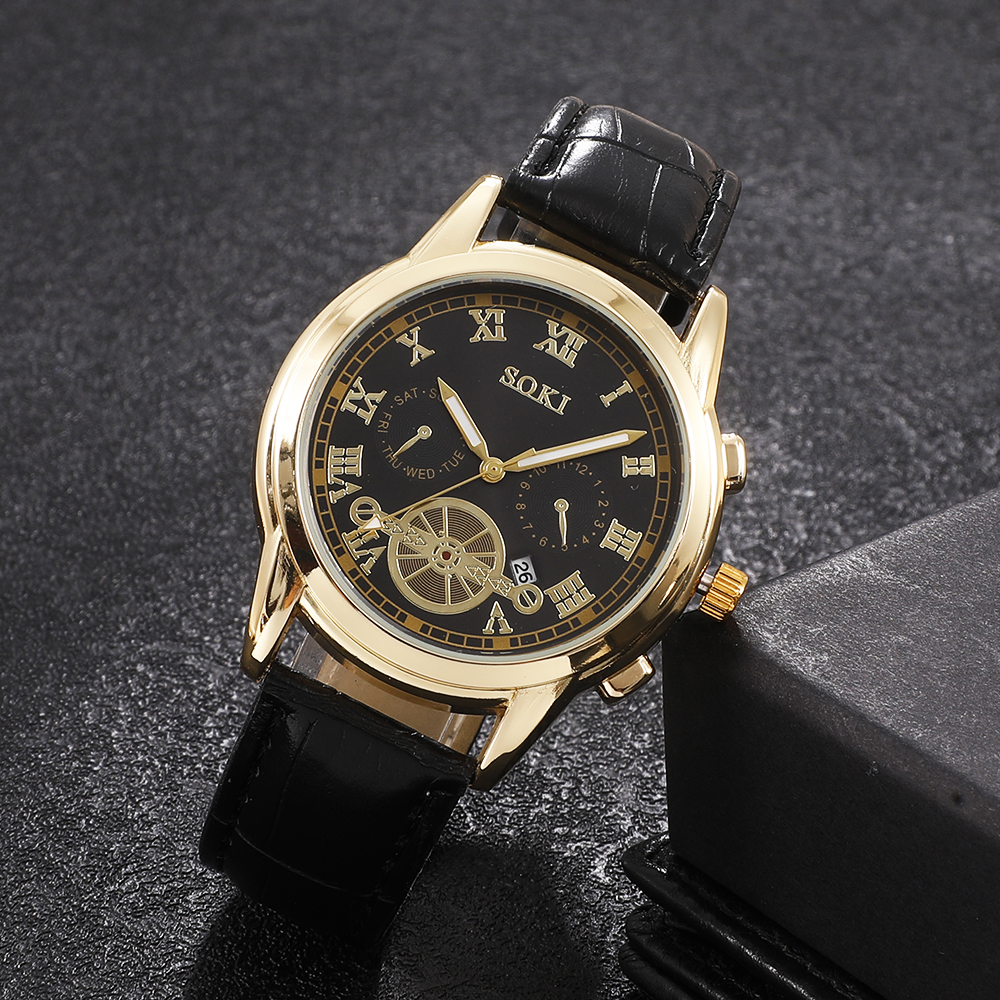 Fashion Round Buckle Quartz Menu0027s Watches