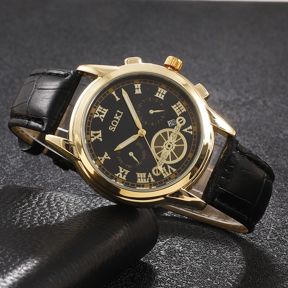 Fashion Round Buckle Quartz Menu0027s Watches