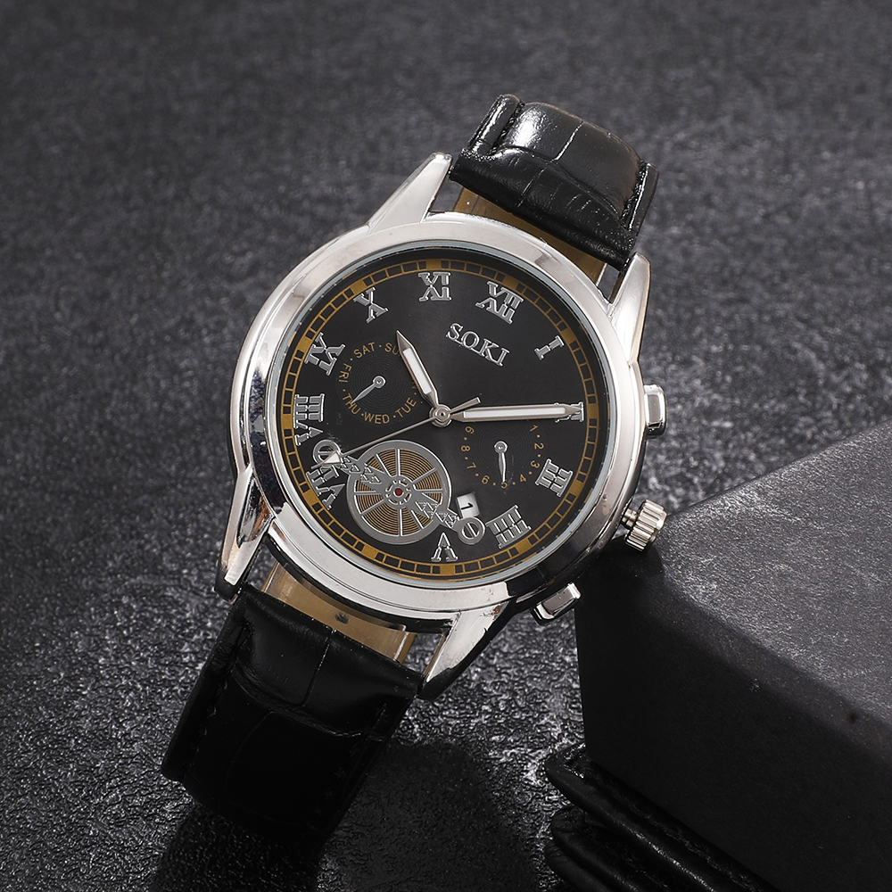 Fashion Round Buckle Quartz Menu0027s Watches