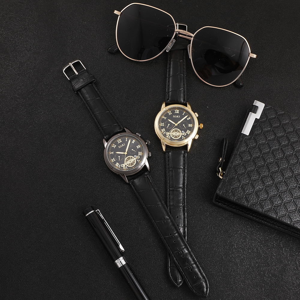 Fashion Round Buckle Quartz Menu0027s Watches