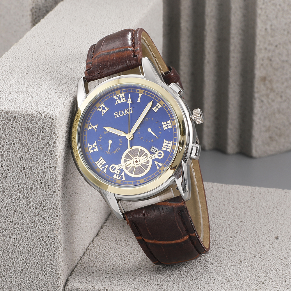 Fashion Round Buckle Quartz Menu0027s Watches