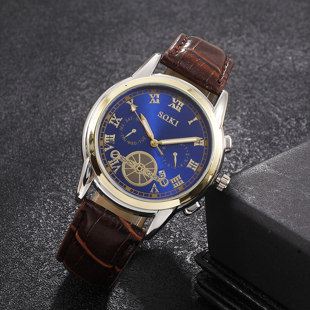 Fashion Round Buckle Quartz Menu0027s Watches