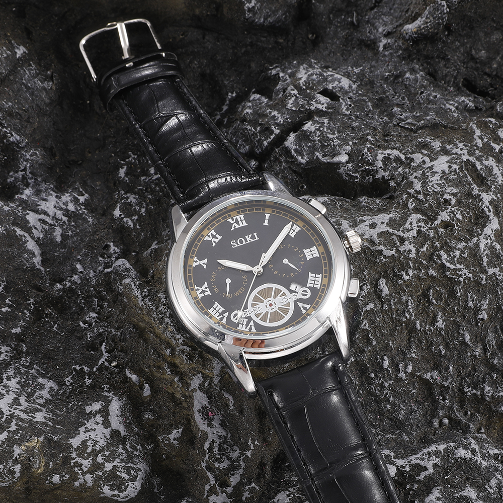 Fashion Round Buckle Quartz Menu0027s Watches