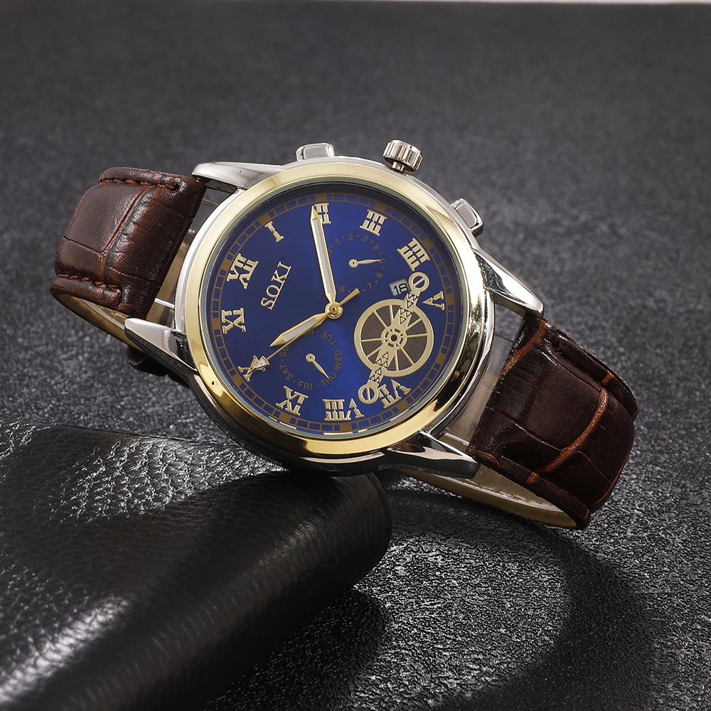 Fashion Round Buckle Quartz Menu0027s Watches