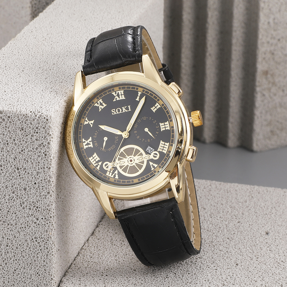 Fashion Round Buckle Quartz Menu0027s Watches