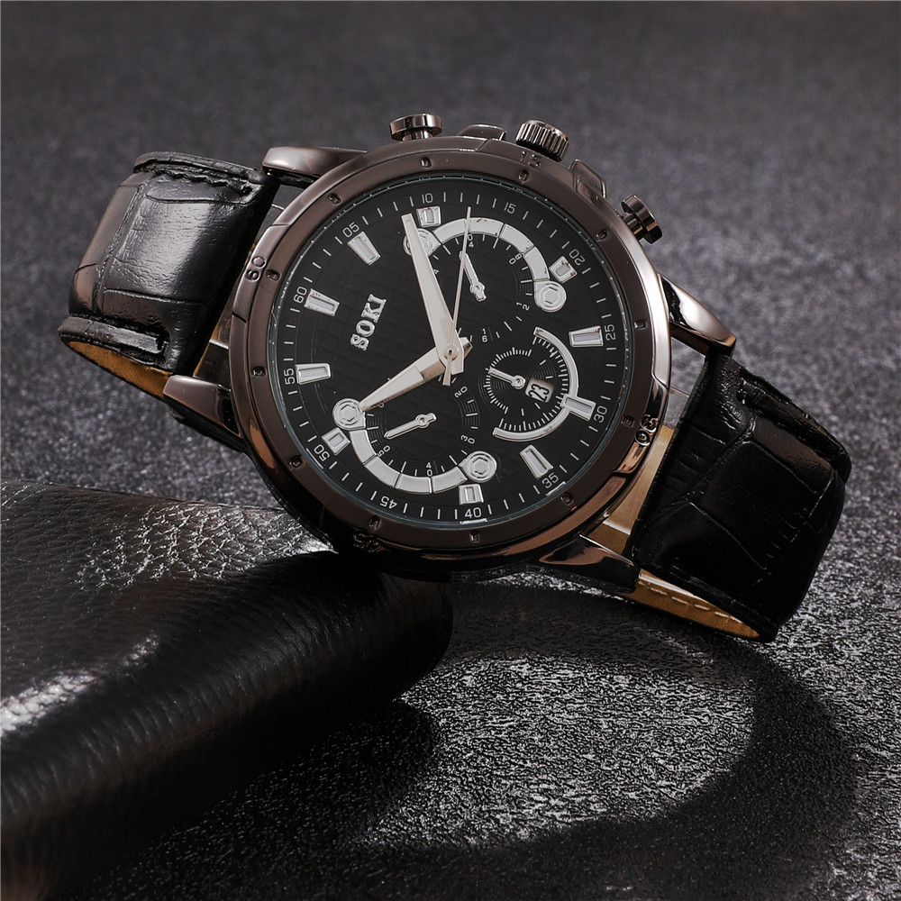 Fashion Solid Color Buckle Quartz Menu0027s Watches