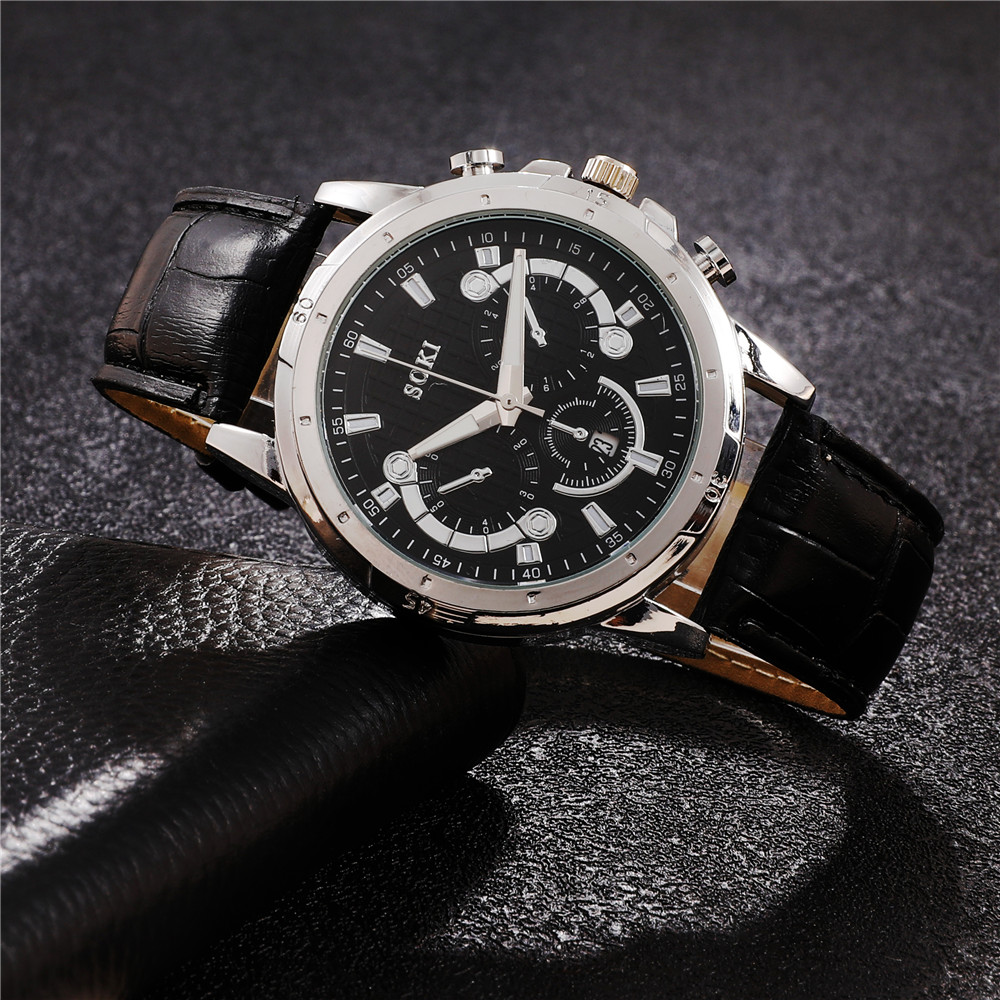 Fashion Solid Color Buckle Quartz Menu0027s Watches