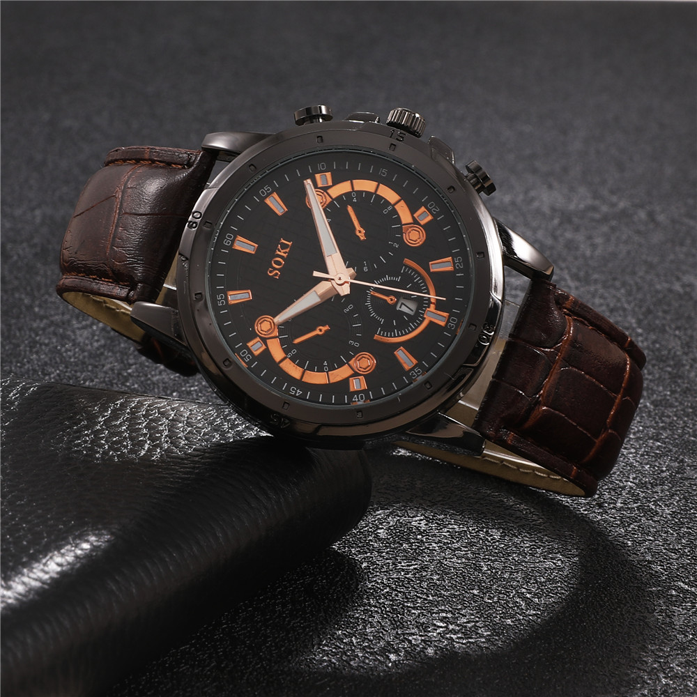 Fashion Solid Color Buckle Quartz Menu0027s Watches