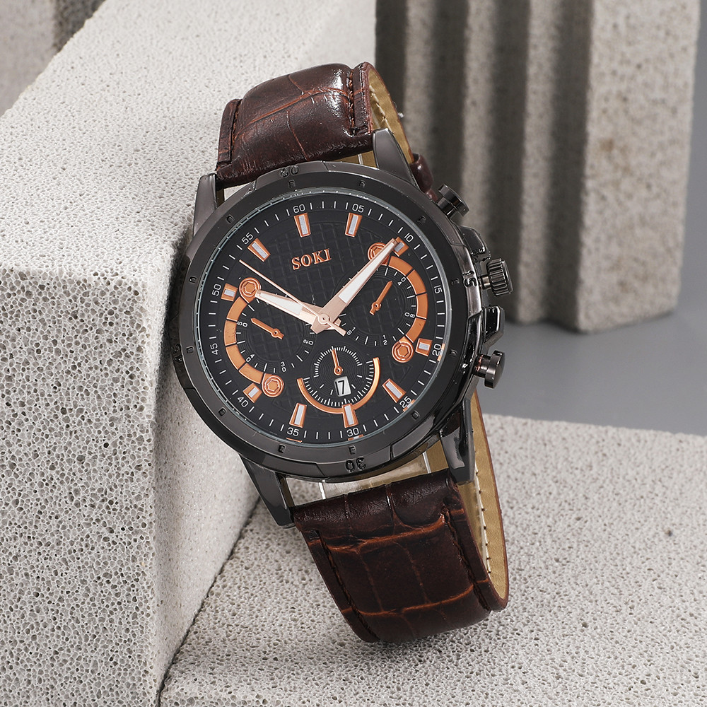 Fashion Solid Color Buckle Quartz Menu0027s Watches