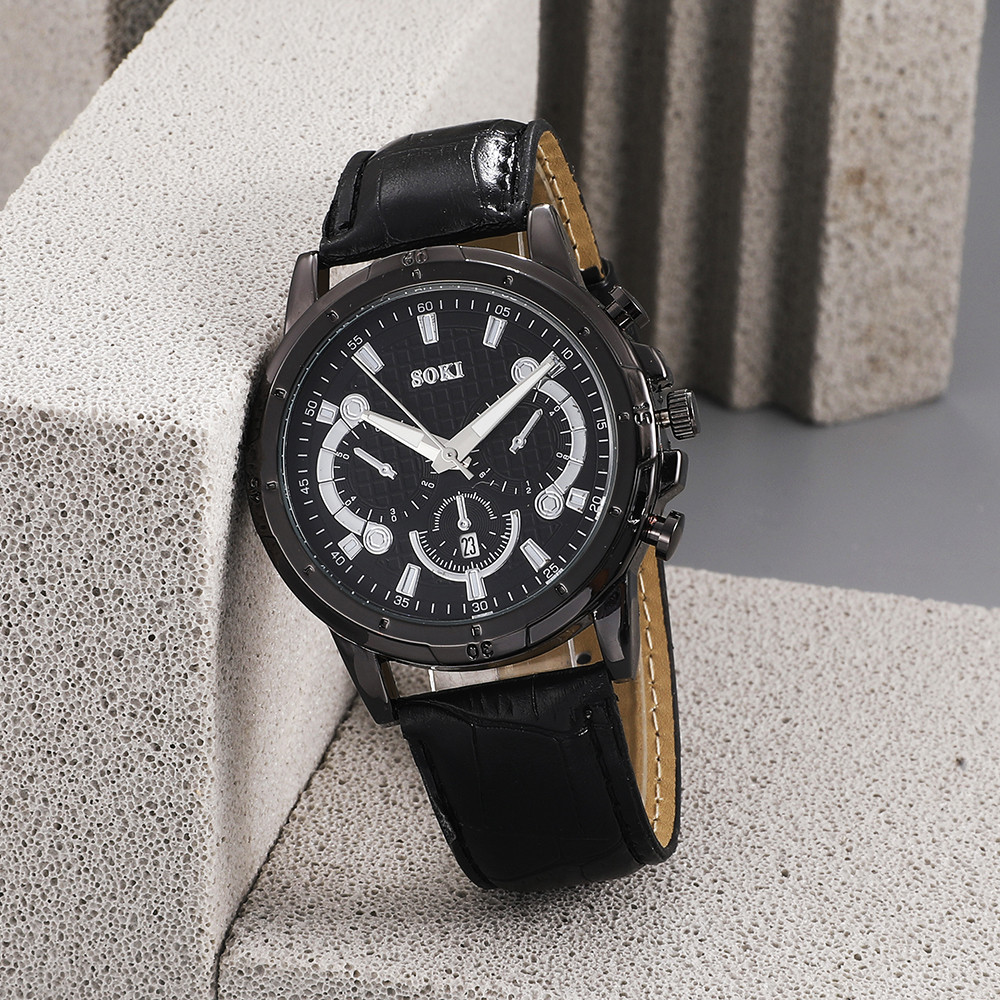 Fashion Solid Color Buckle Quartz Menu0027s Watches
