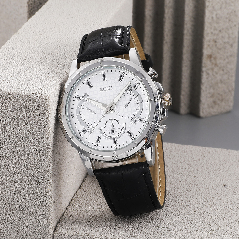 Fashion Solid Color Buckle Quartz Menu0027s Watches