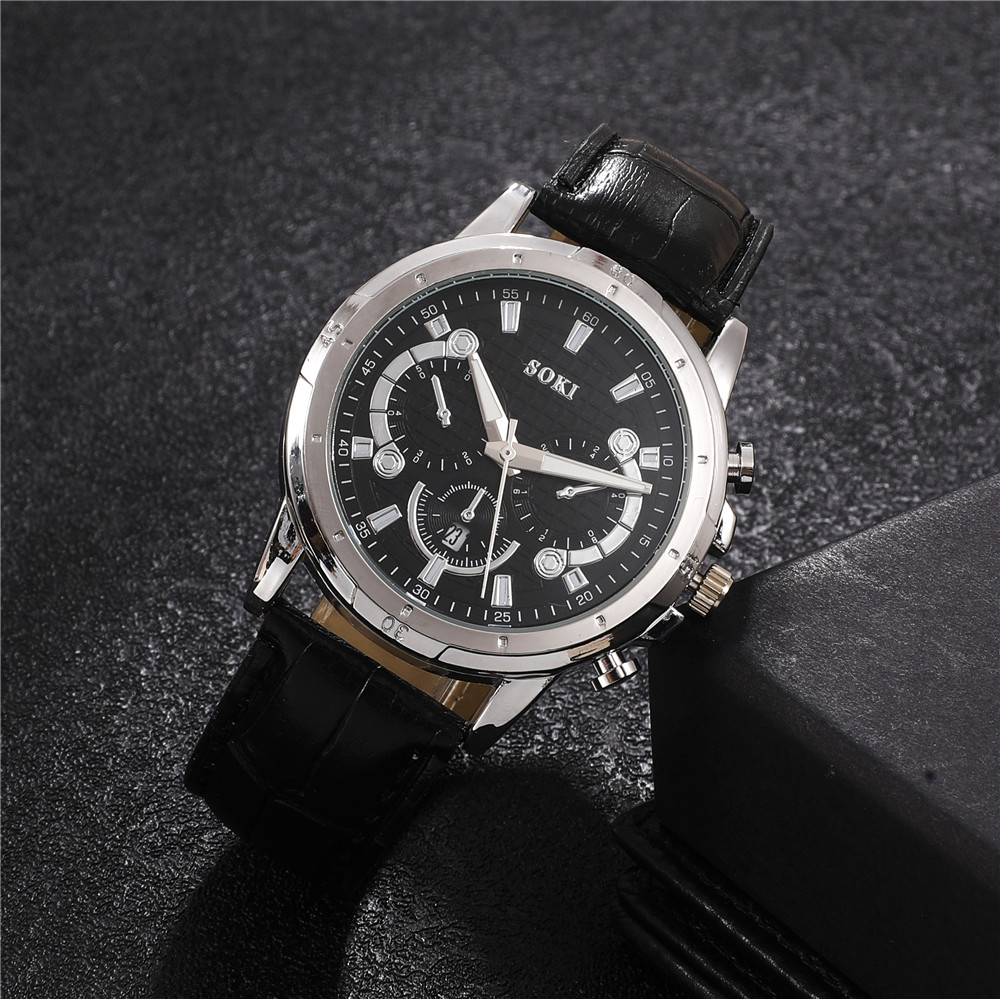 Fashion Solid Color Buckle Quartz Menu0027s Watches