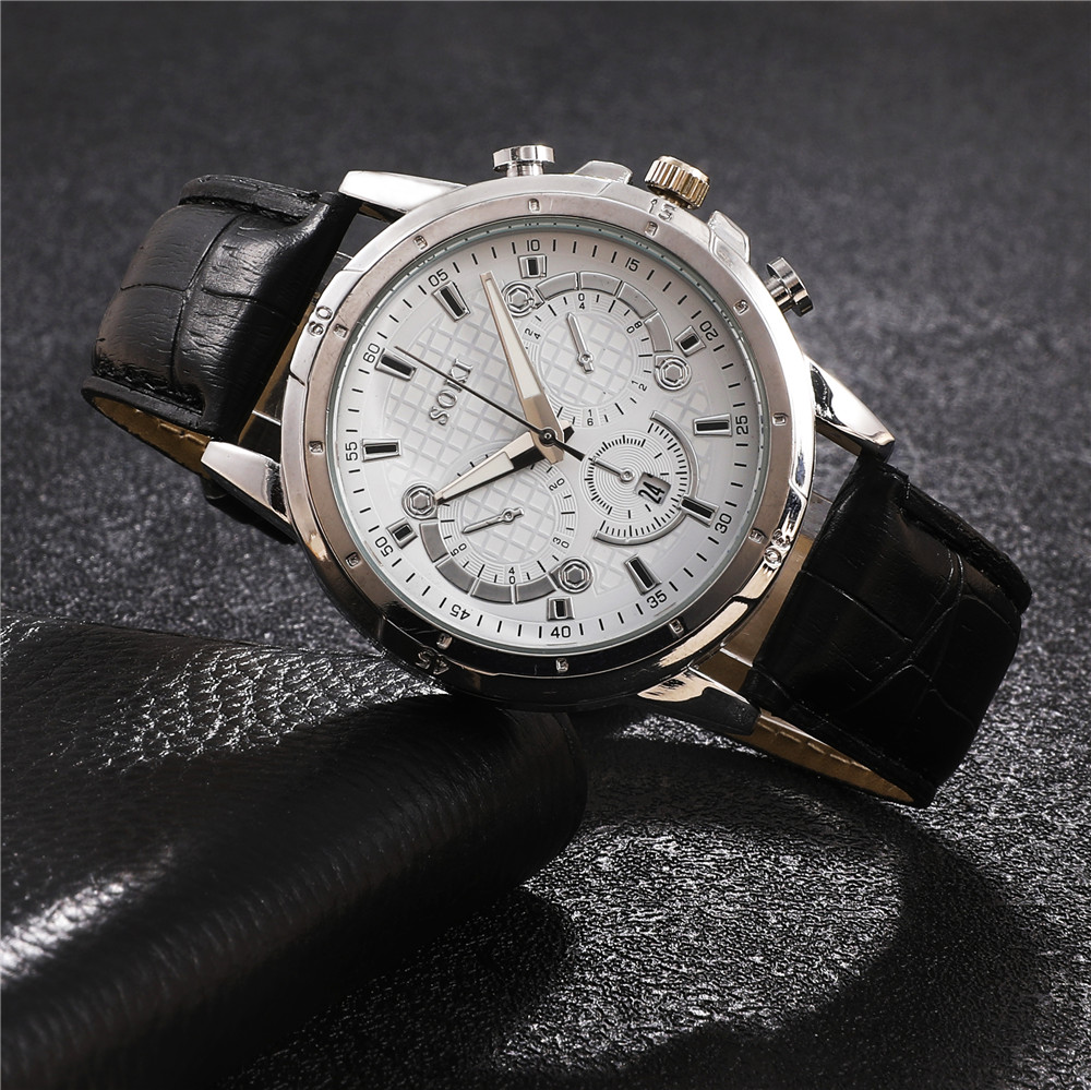 Fashion Solid Color Buckle Quartz Menu0027s Watches