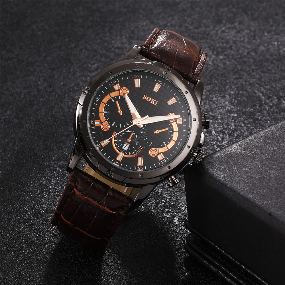 Fashion Solid Color Buckle Quartz Menu0027s Watches