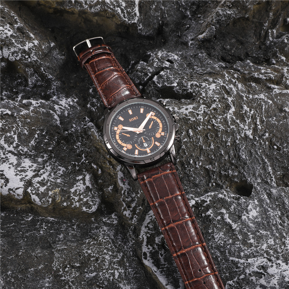 Fashion Solid Color Buckle Quartz Menu0027s Watches