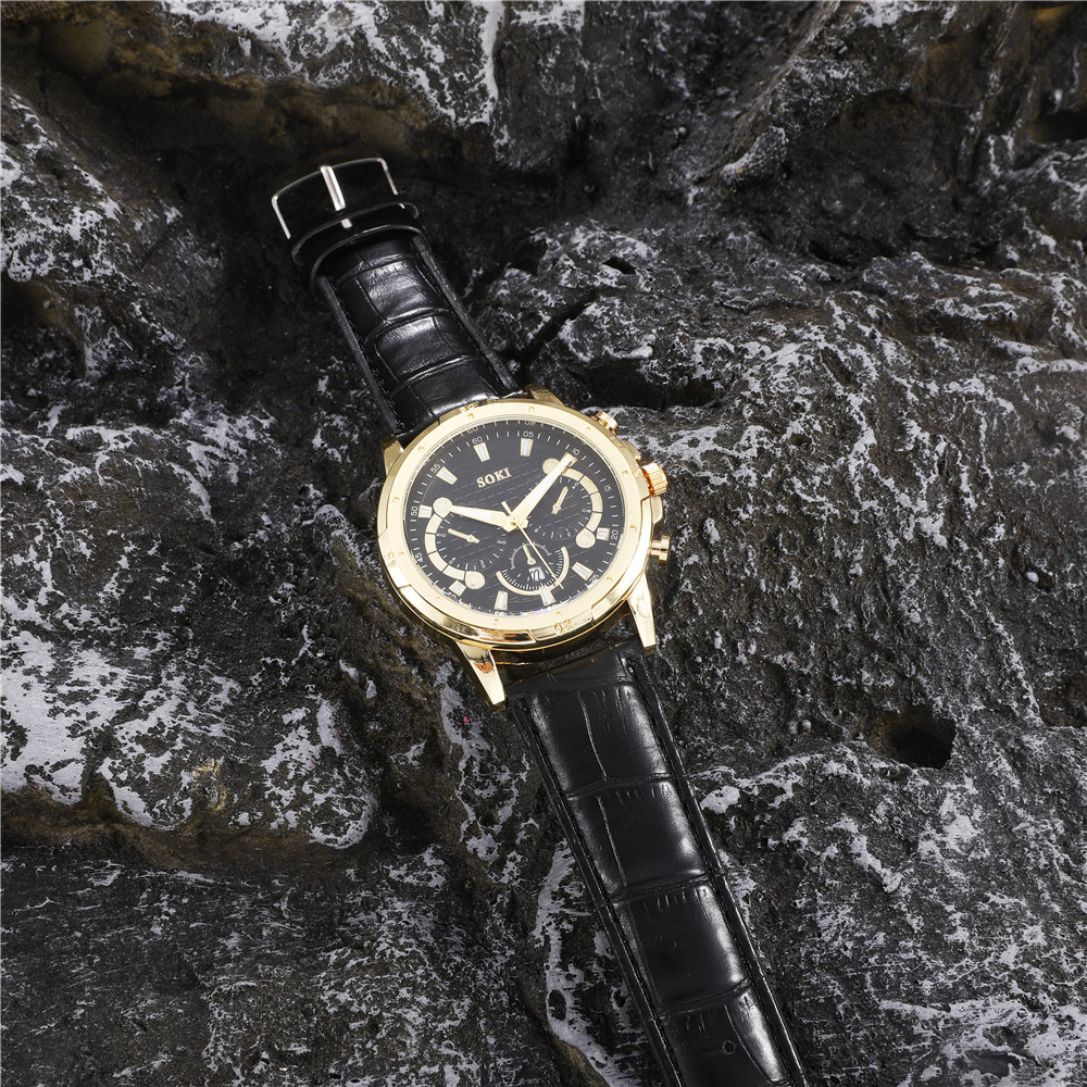 Fashion Solid Color Buckle Quartz Menu0027s Watches