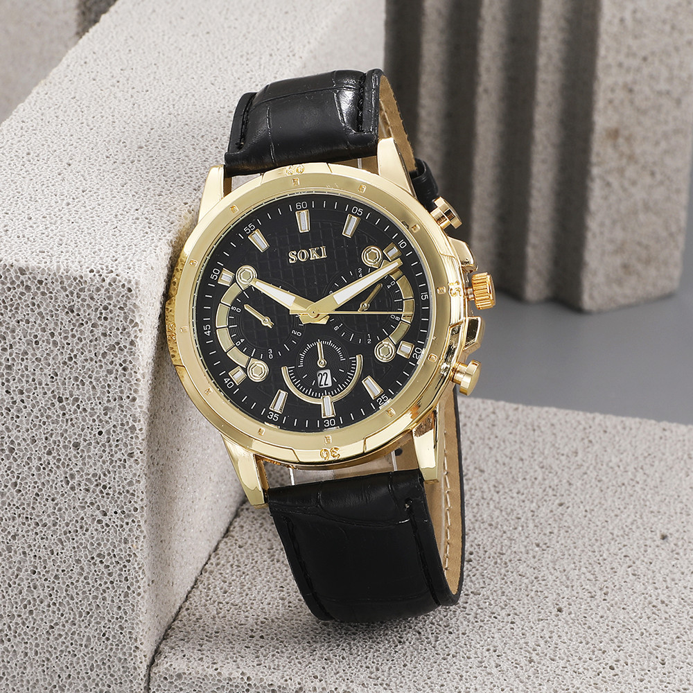 Fashion Solid Color Buckle Quartz Menu0027s Watches