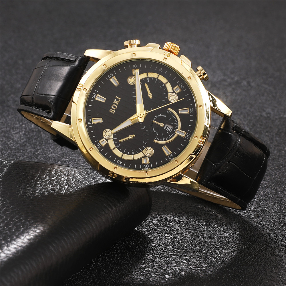 Fashion Solid Color Buckle Quartz Menu0027s Watches