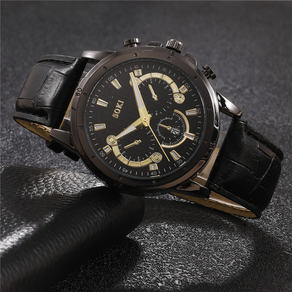 Fashion Solid Color Buckle Quartz Menu0027s Watches