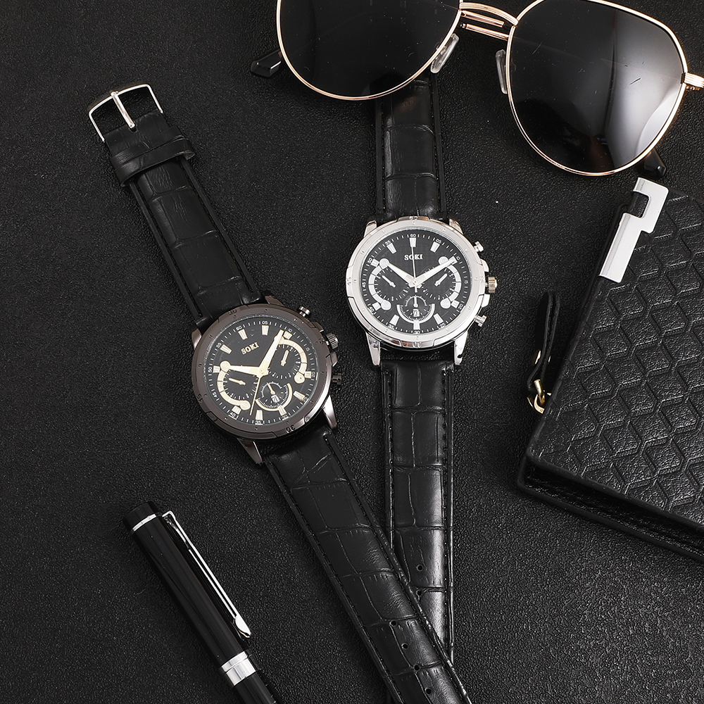 Fashion Solid Color Buckle Quartz Menu0027s Watches