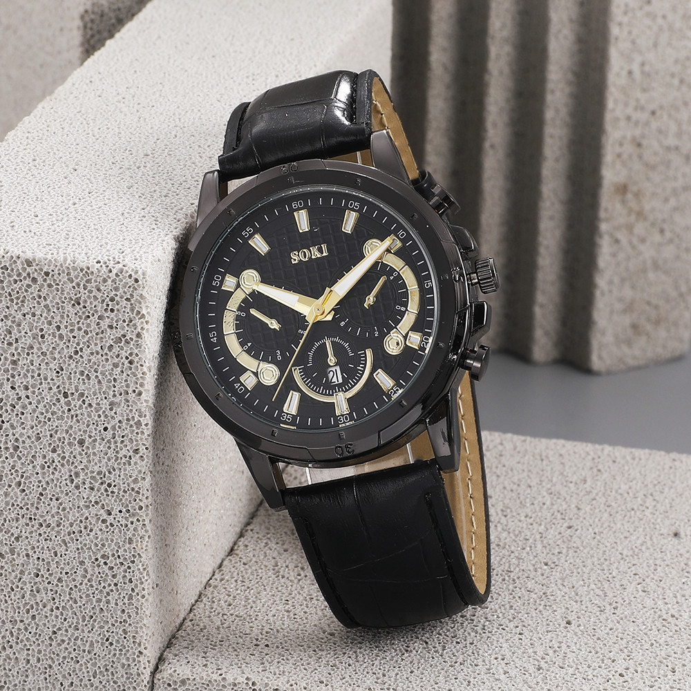 Fashion Solid Color Buckle Quartz Menu0027s Watches