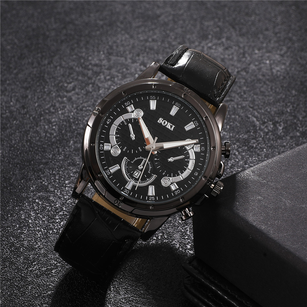 Fashion Solid Color Buckle Quartz Menu0027s Watches