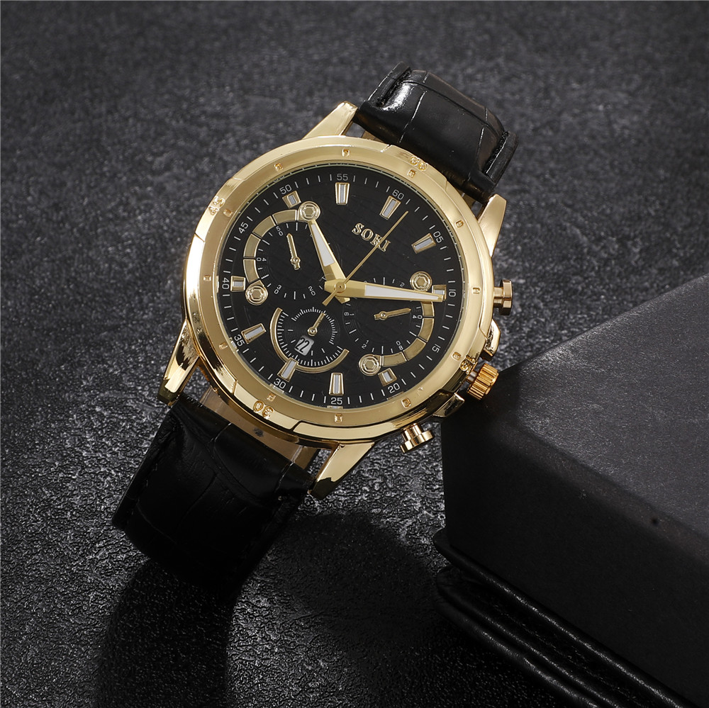 Fashion Solid Color Buckle Quartz Menu0027s Watches