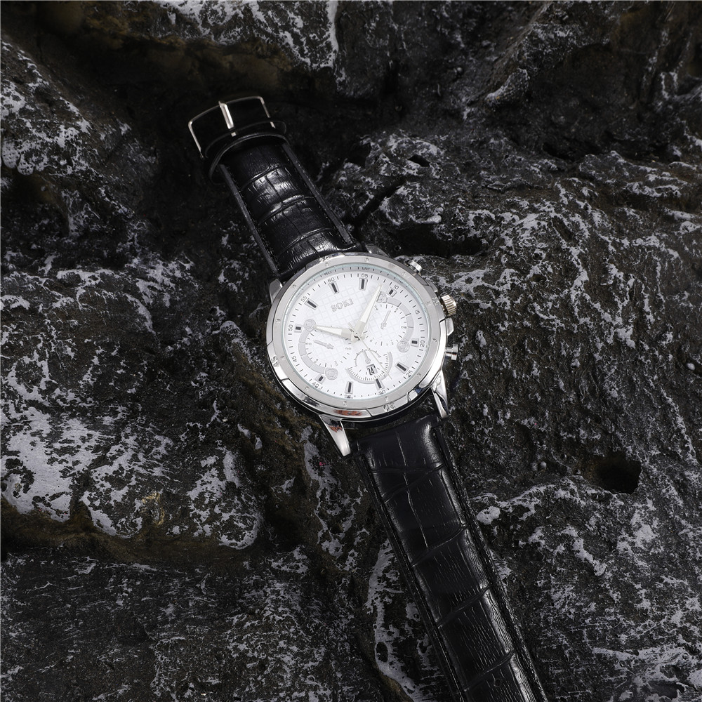 Fashion Solid Color Buckle Quartz Menu0027s Watches