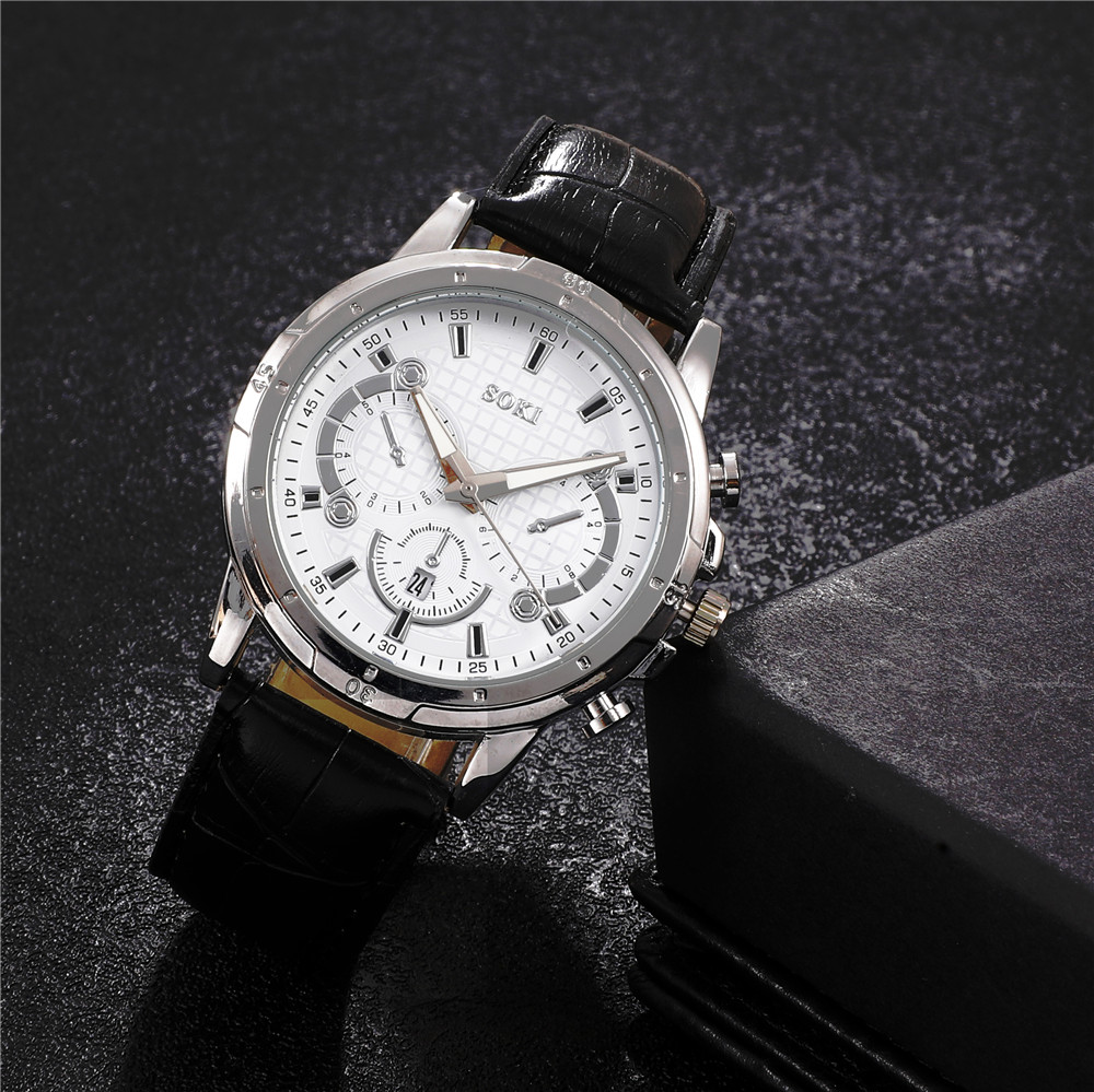 Fashion Solid Color Buckle Quartz Menu0027s Watches