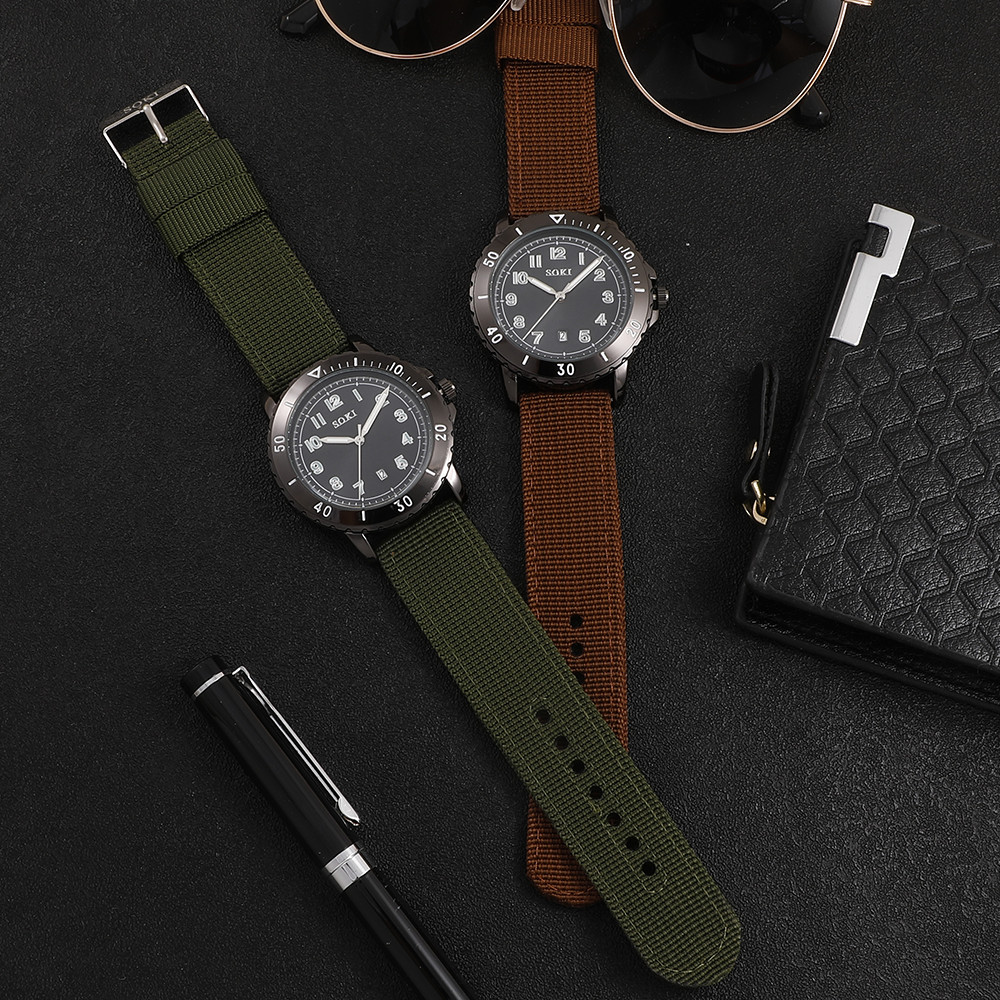 Fashion Solid Color Buckle Quartz Menu0027s Watches