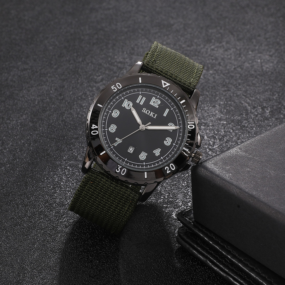 Fashion Solid Color Buckle Quartz Menu0027s Watches