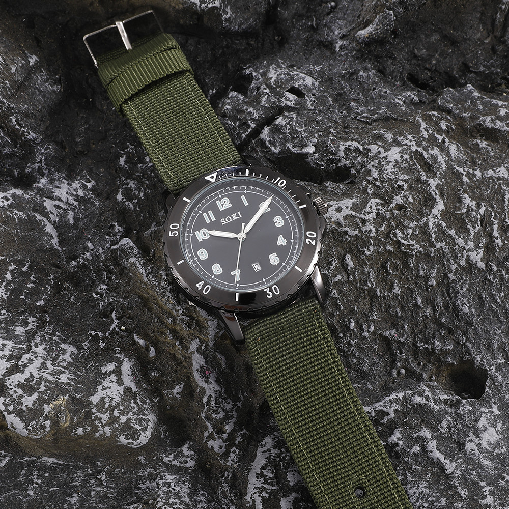 Fashion Solid Color Buckle Quartz Menu0027s Watches