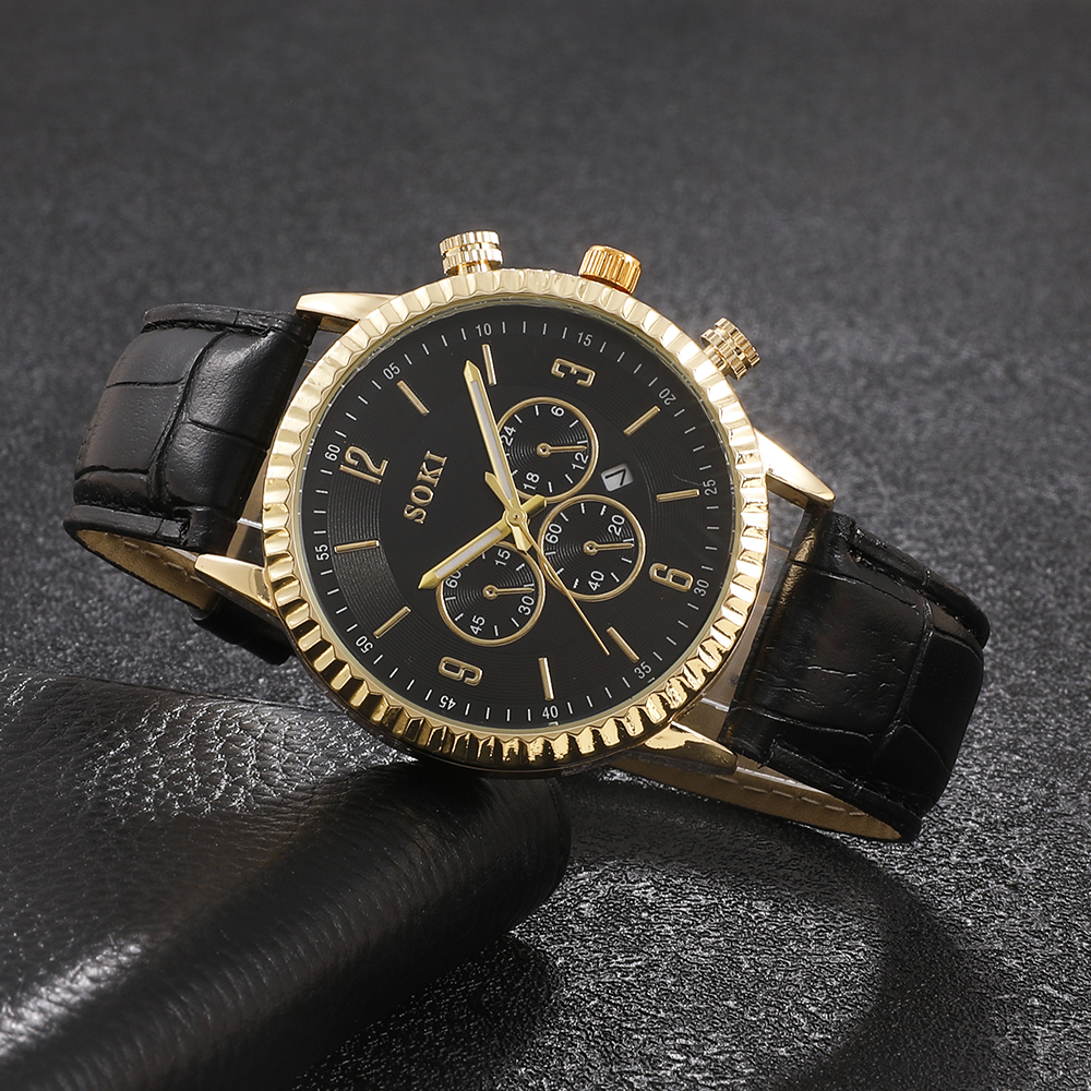 Fashion Round Buckle Quartz Menu0027s Watches