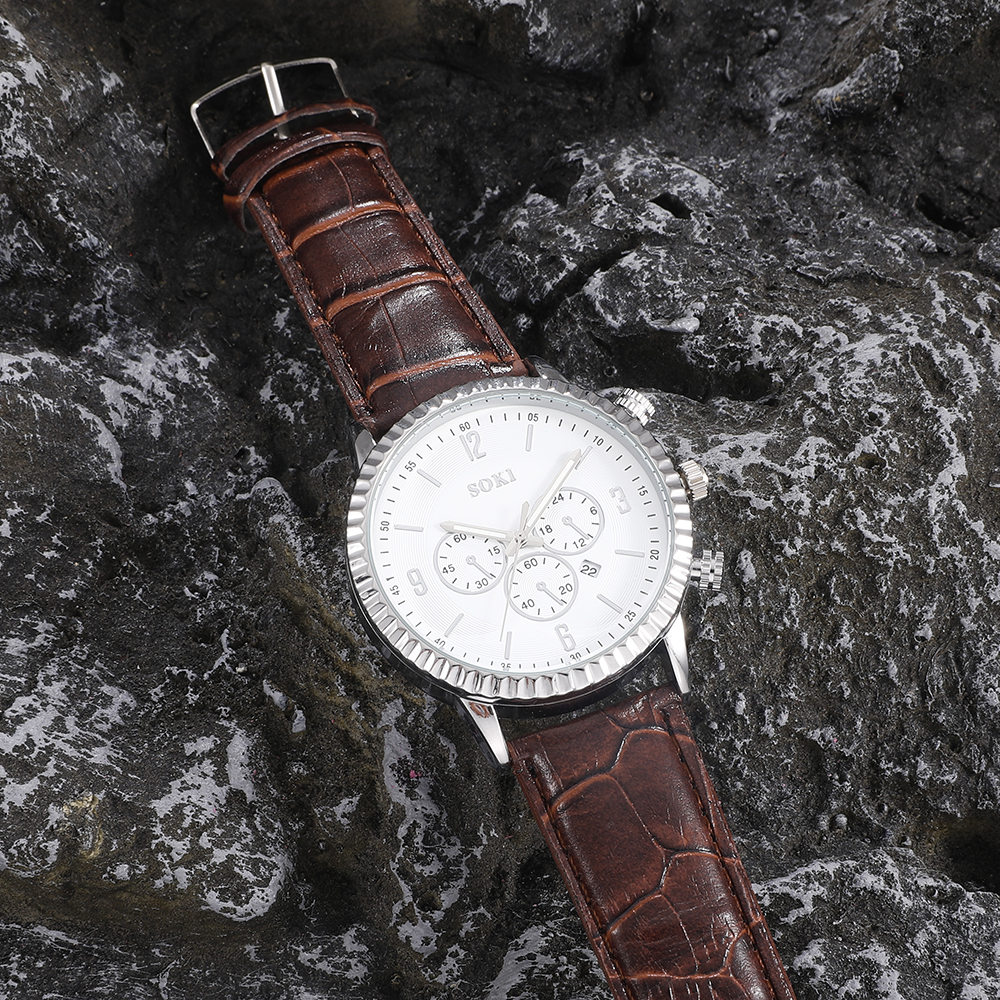 Fashion Round Buckle Quartz Menu0027s Watches