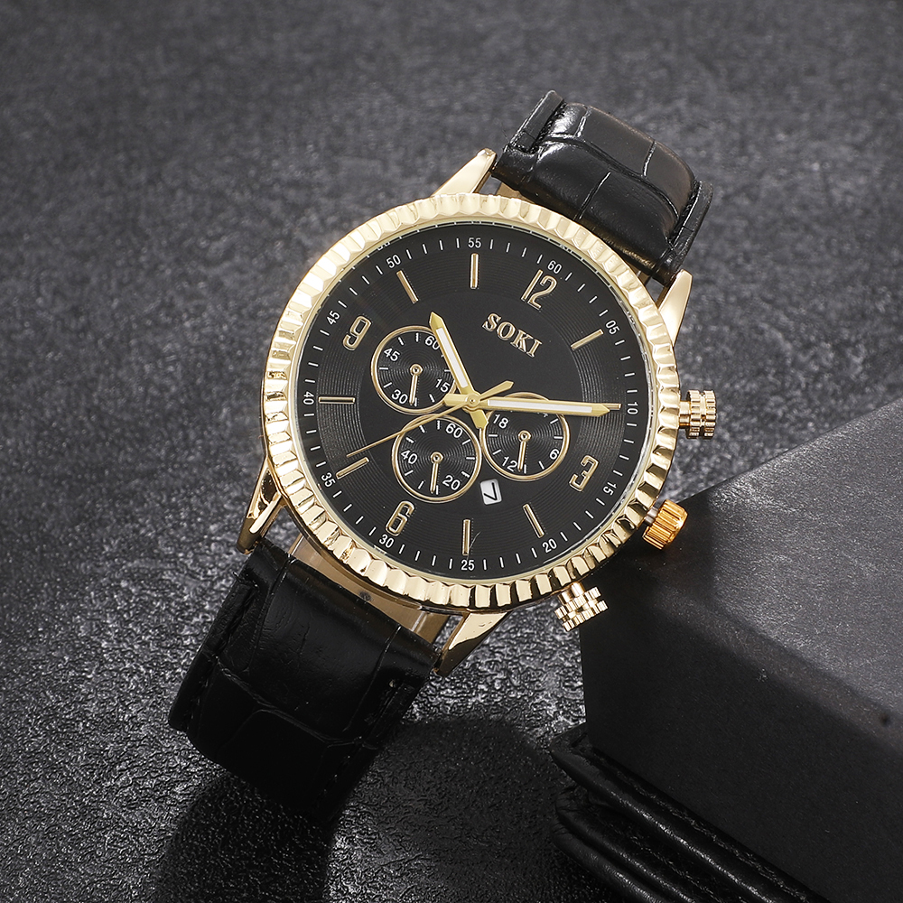 Fashion Round Buckle Quartz Menu0027s Watches