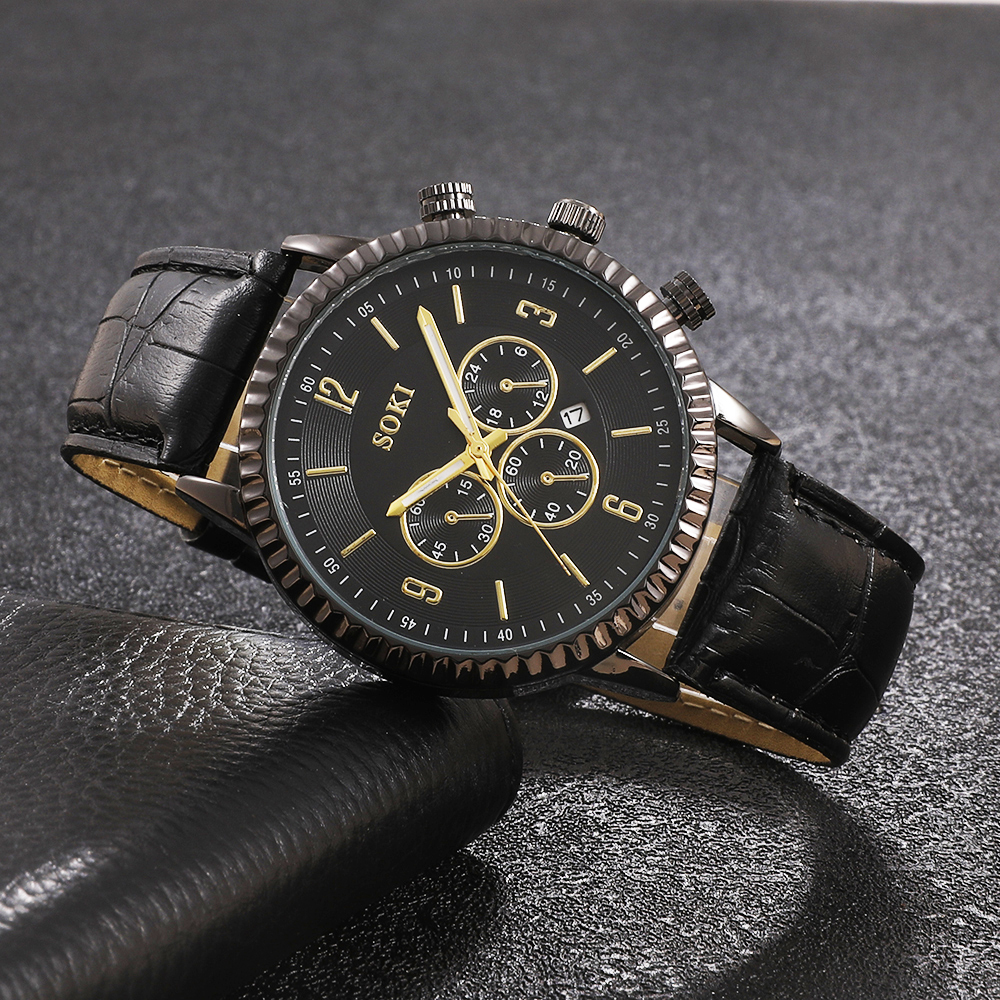 Fashion Round Buckle Quartz Menu0027s Watches