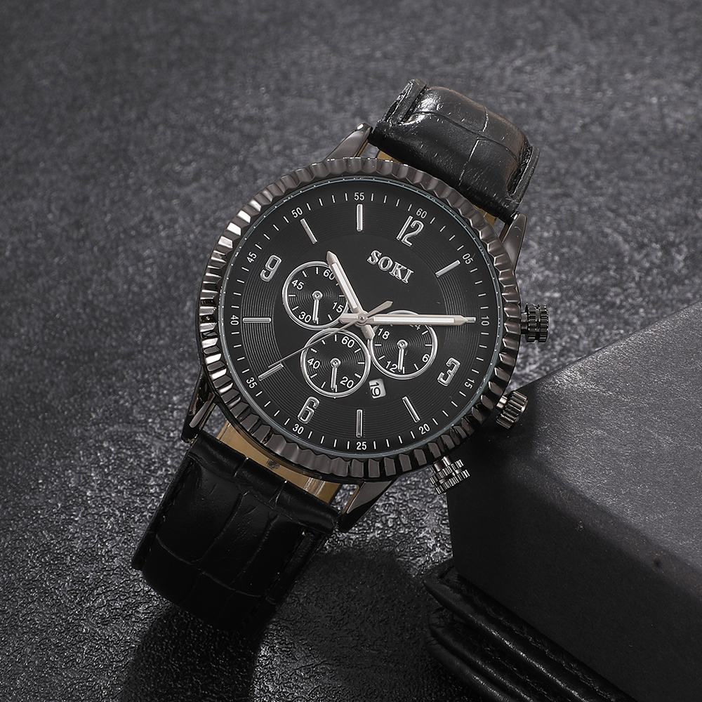 Fashion Round Buckle Quartz Menu0027s Watches